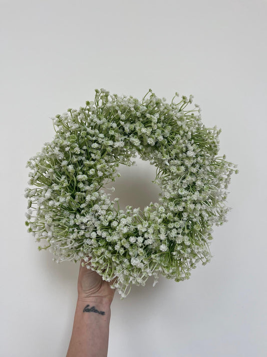 Artificial White Gypsophila Wreath