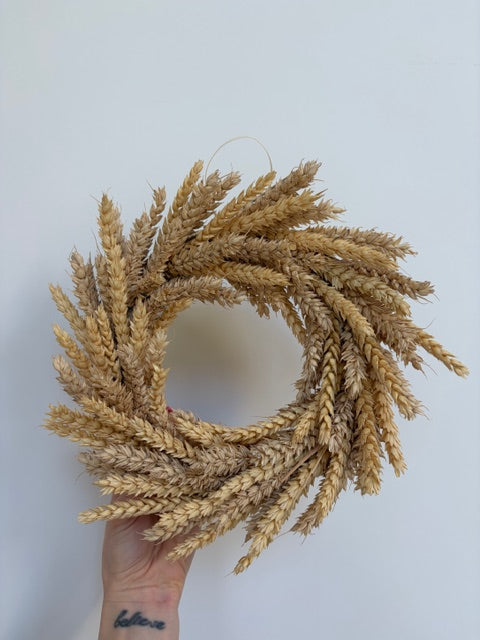 Mini Natural Dried Wheat Wreath