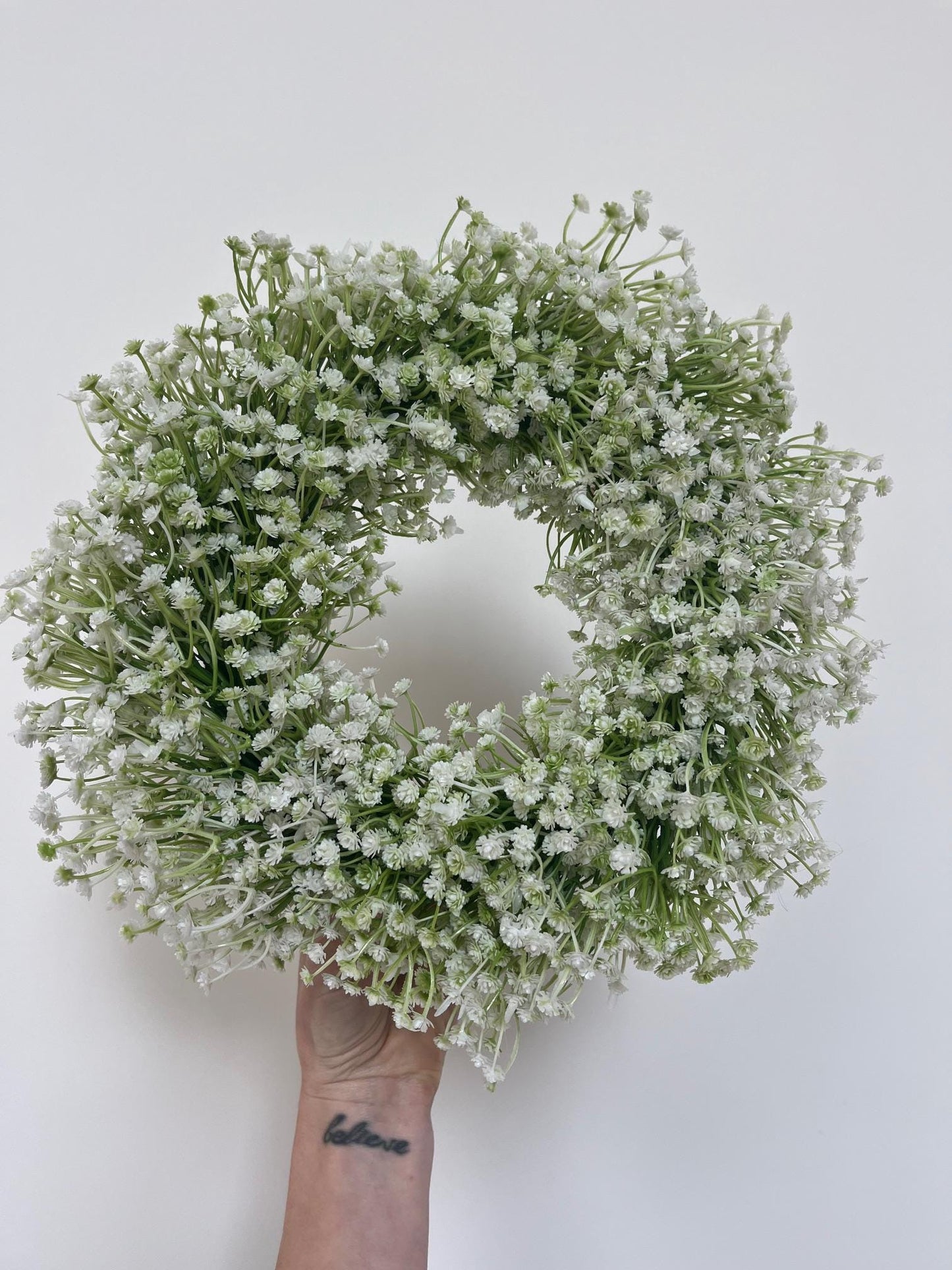 Artificial White Gypsophila Wreath