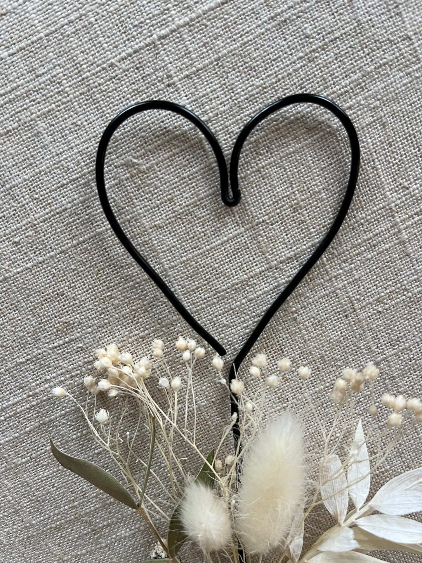 Floral Love Heart Wire Cake Topper