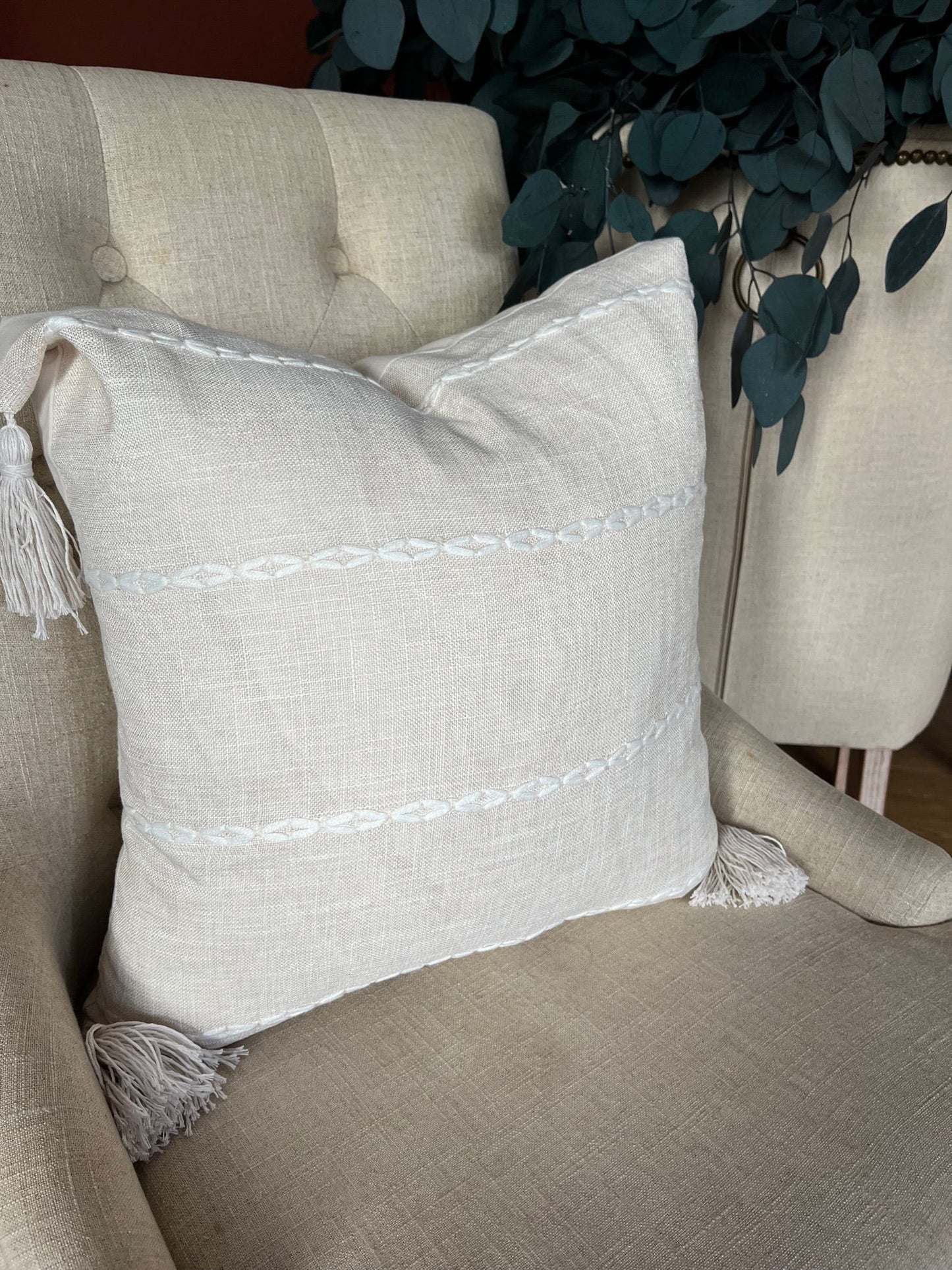 Boho Tassle Decor Cushion Cover 45cm x 45cm