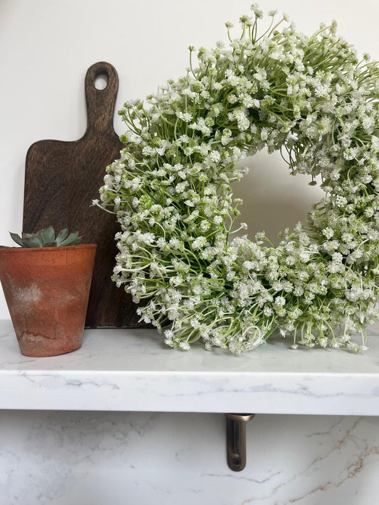 Artificial White Gypsophila Wreath