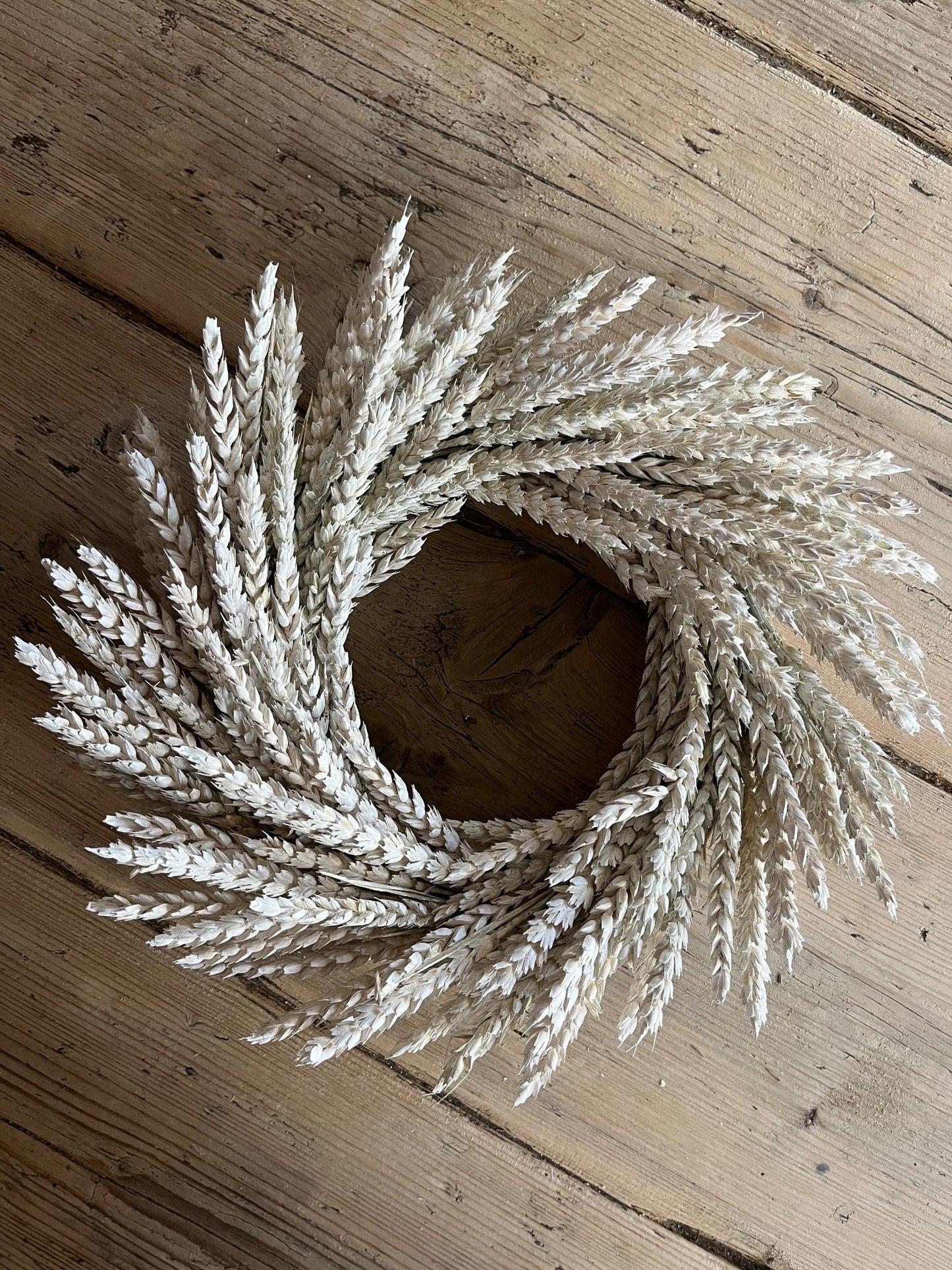 Natural Dried White Wheat Wreath