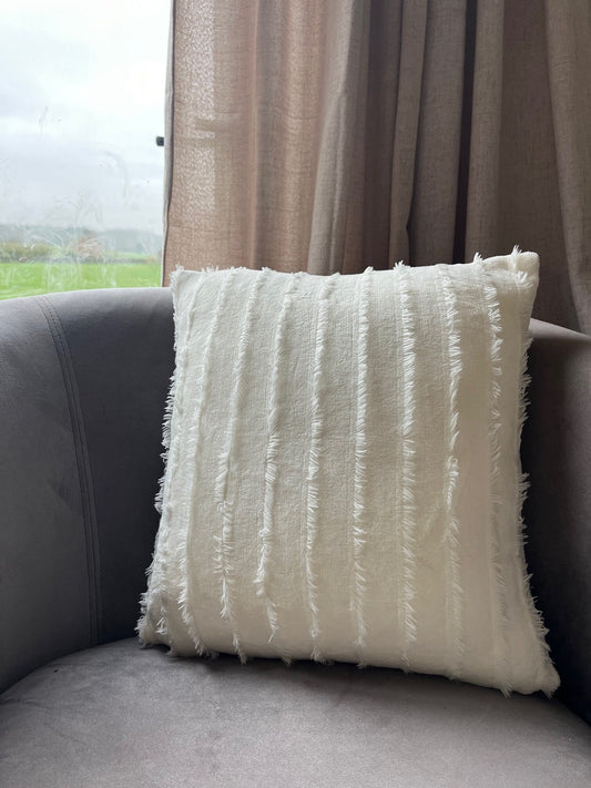 White Frilled Cushion Cover 45cm x 45cm