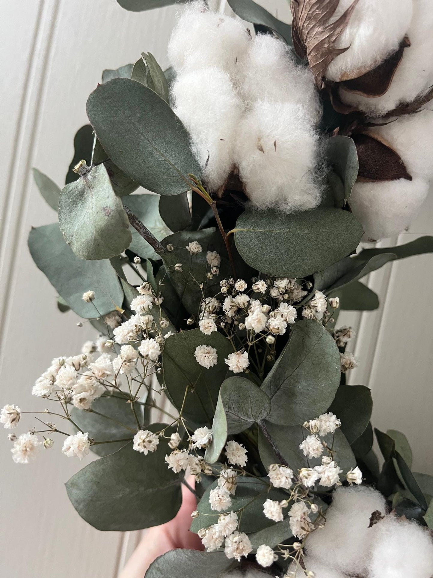 Eucalyptus & Cotton Stem Wreath