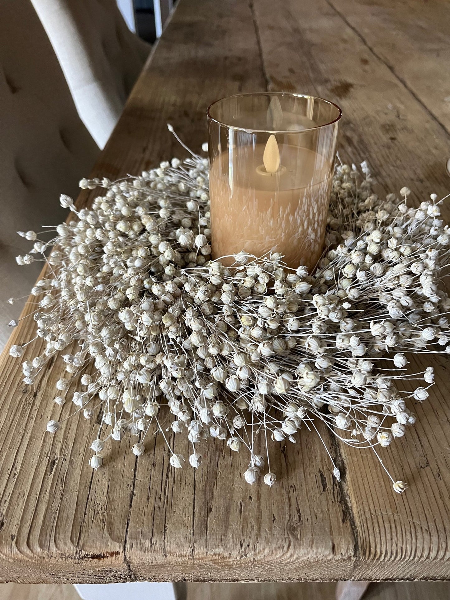 Dried Linum (Flax Seed) Wreath