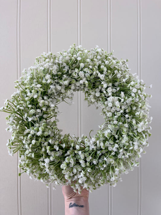 Artificial White Gypsophila Wreath