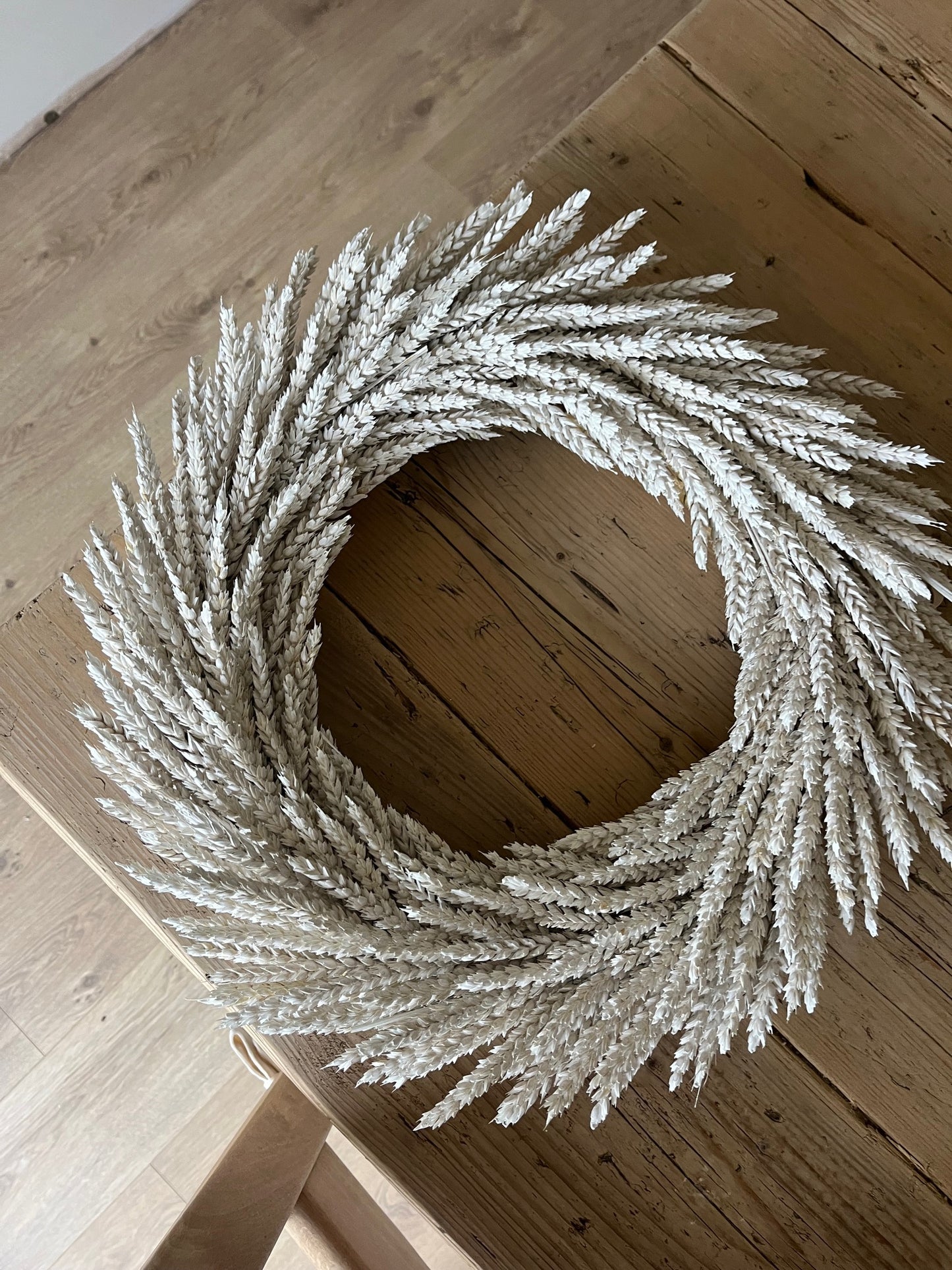 Natural Dried White Wheat Wreath