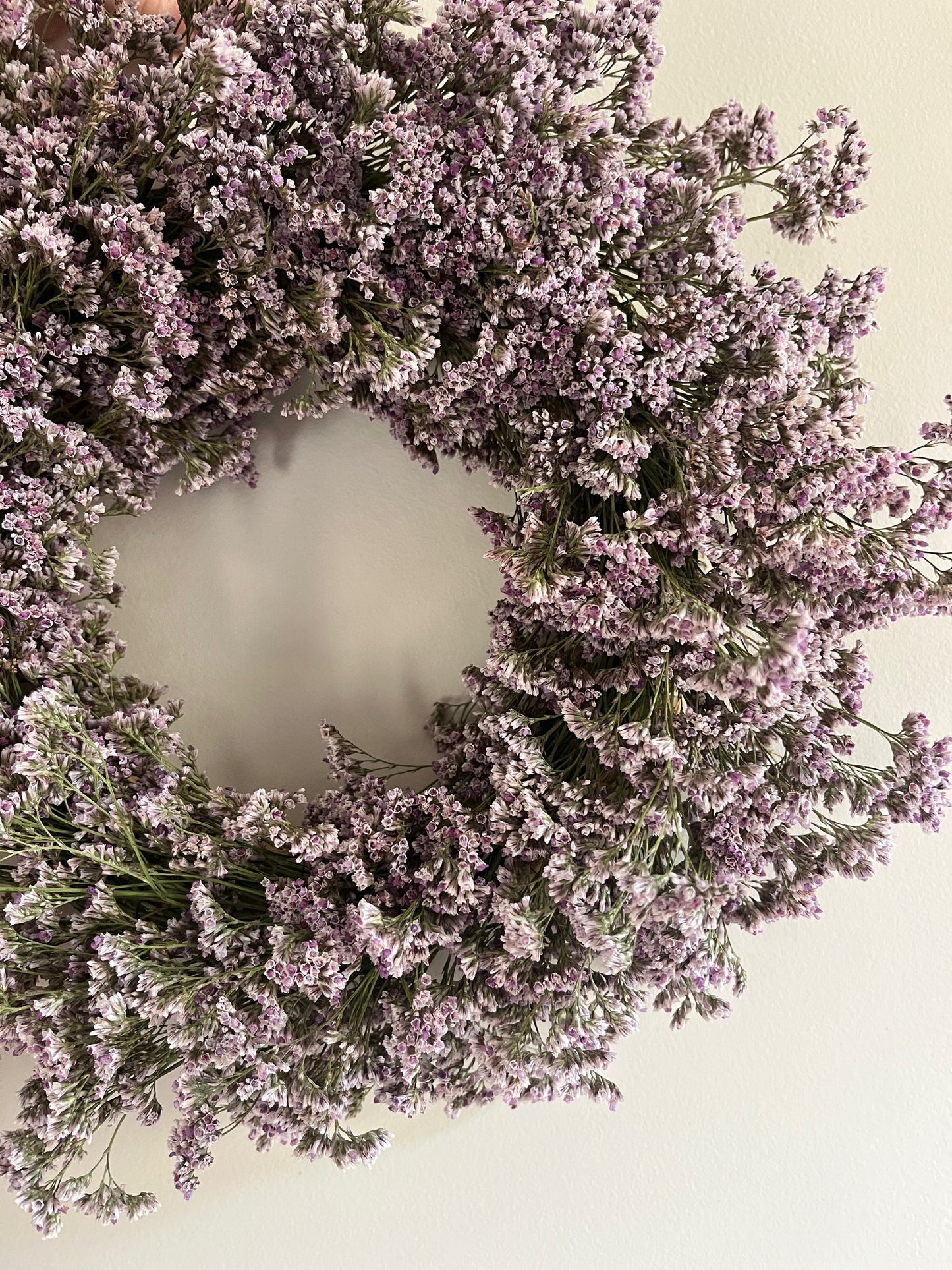 Dried Statice Wreath (Limonium) - Purple