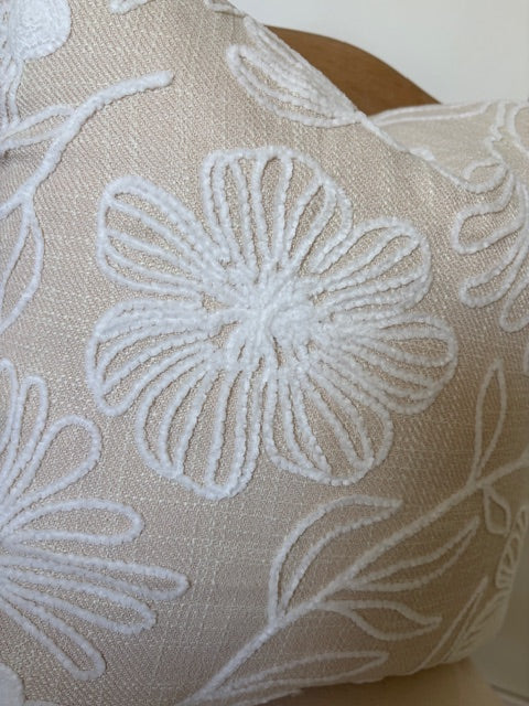 Floral Embroidered Cushion Cover 45cm x 45cm