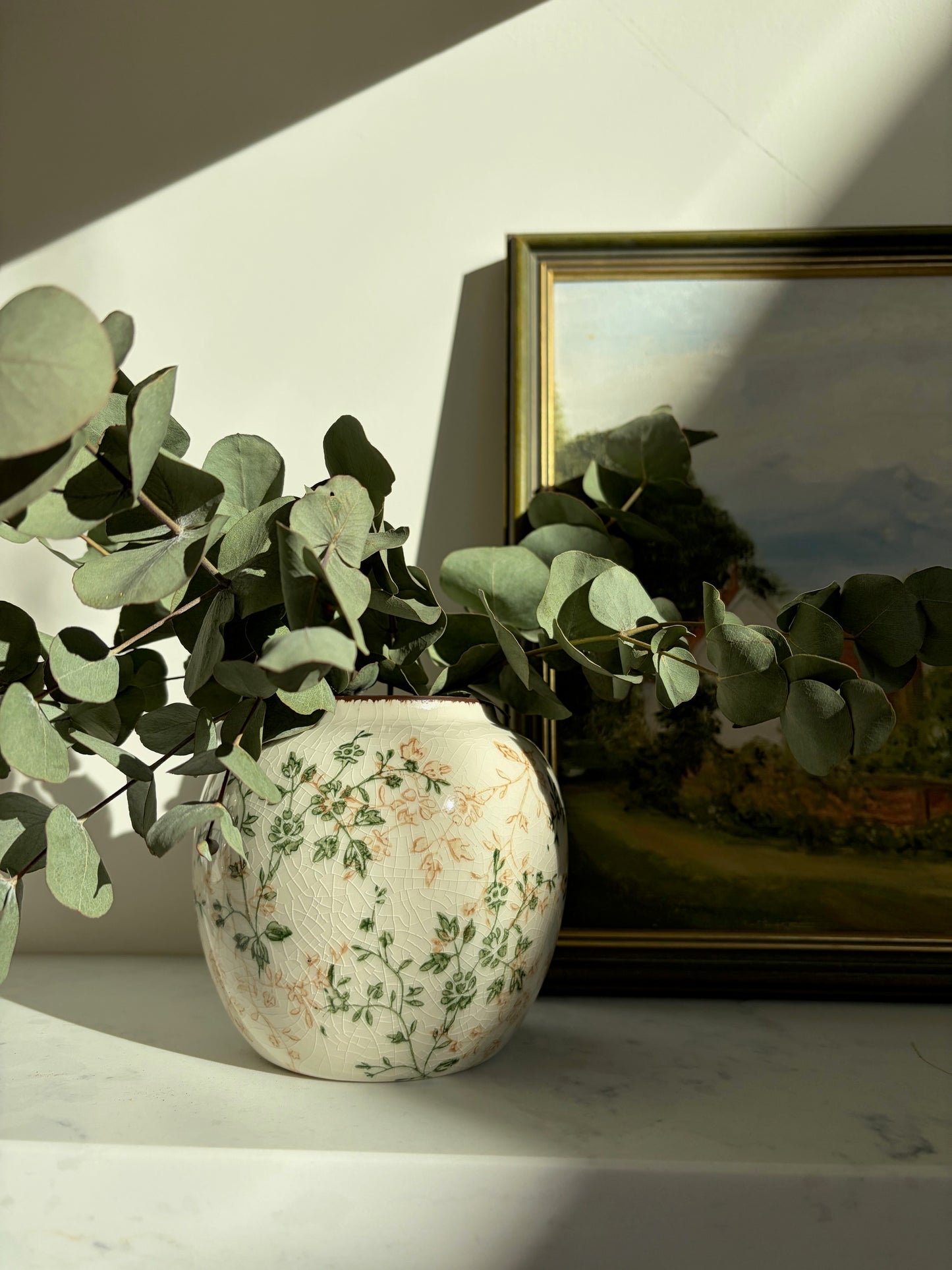 Vintage Ceramic Crackle Glaze Flower Vase