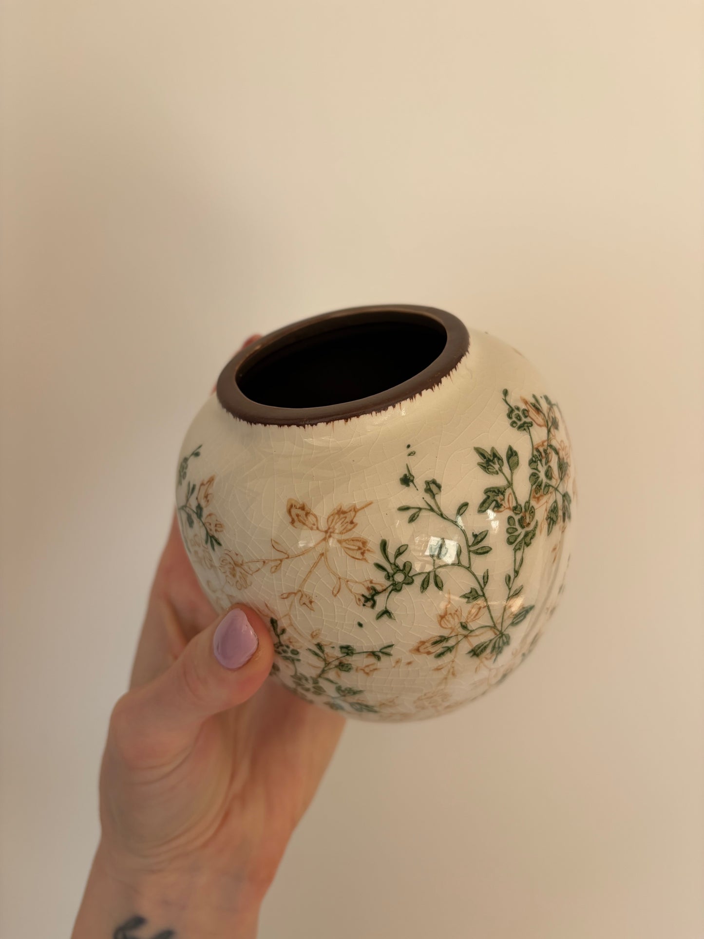 Vintage Ceramic Crackle Glaze Flower Vase