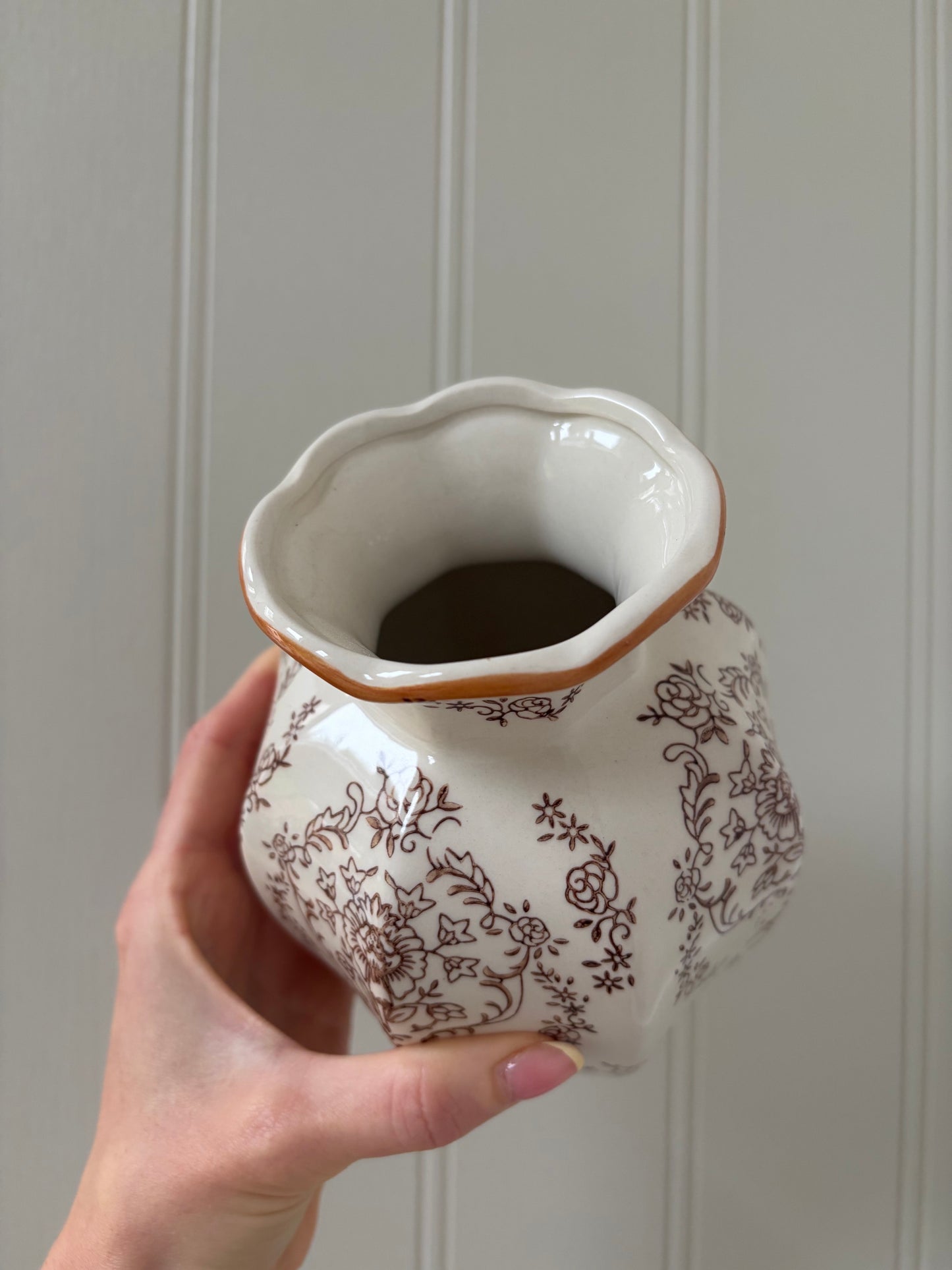 Vintage Antique Inspired Floral Porcelain Flower Vase