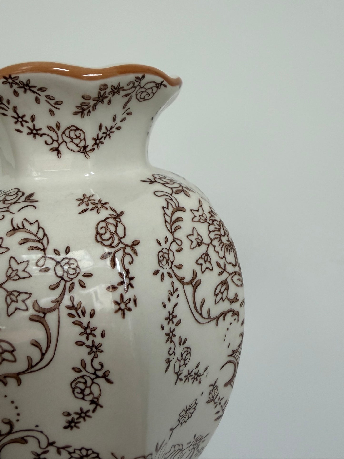 Vintage Antique Inspired Floral Porcelain Flower Vase