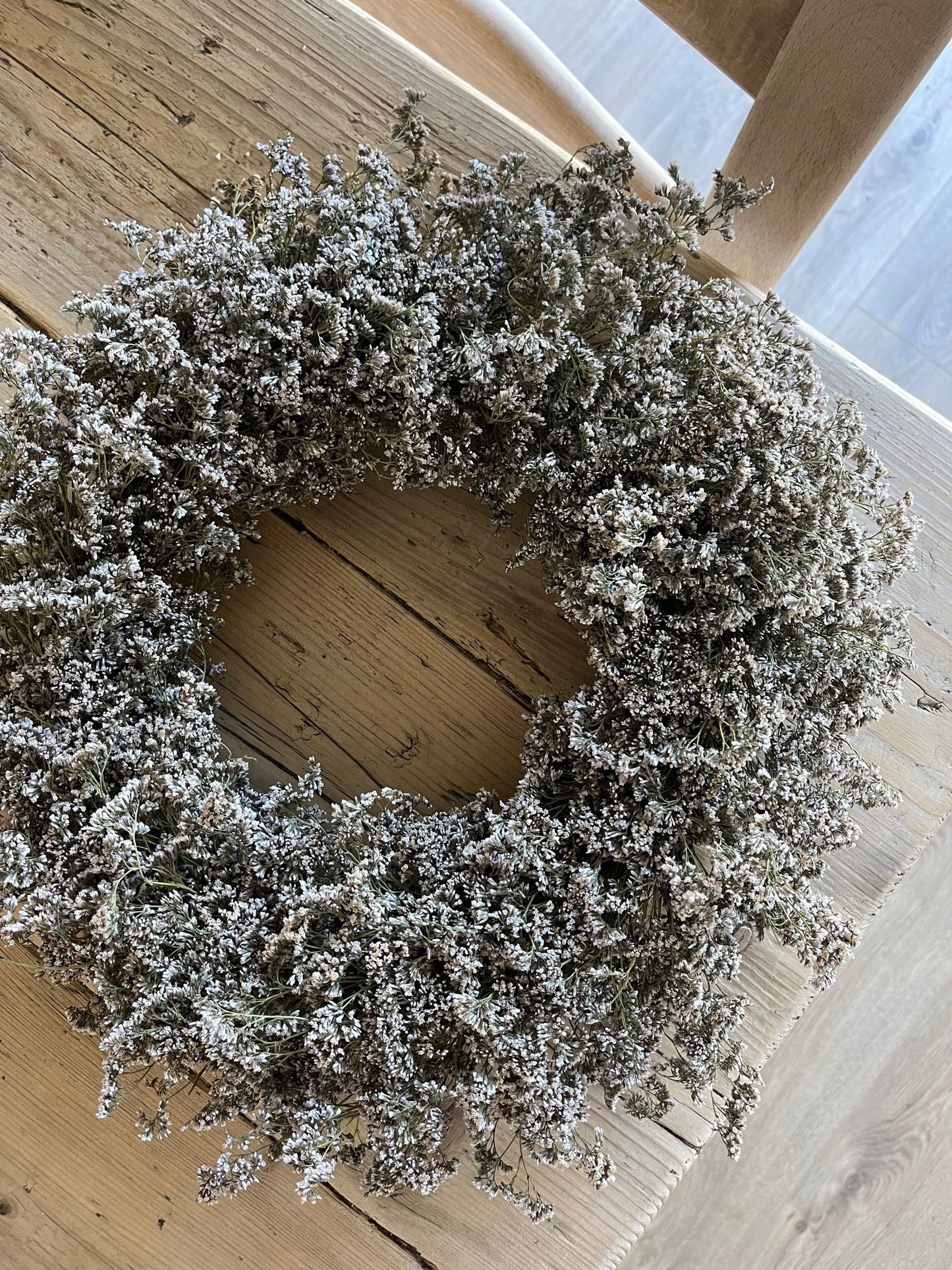 Dried Statice Wreath (Limonium) - Purple