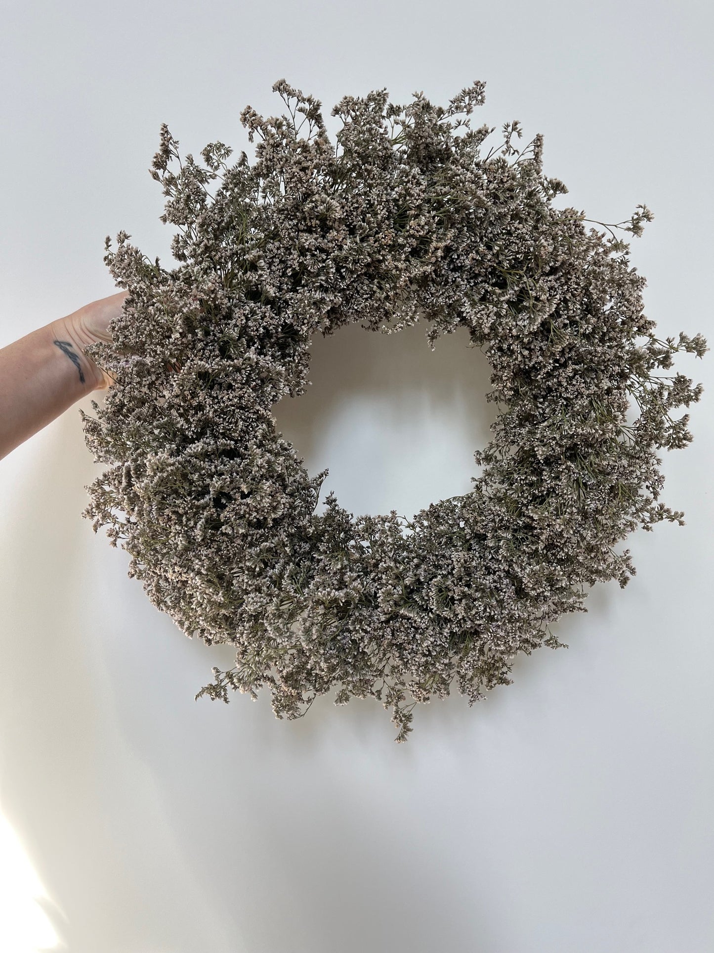 Dried Statice Wreath (Limonium) - Purple