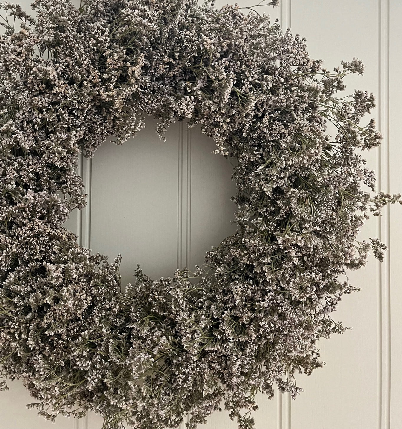 Dried Statice Wreath (Limonium) - Purple