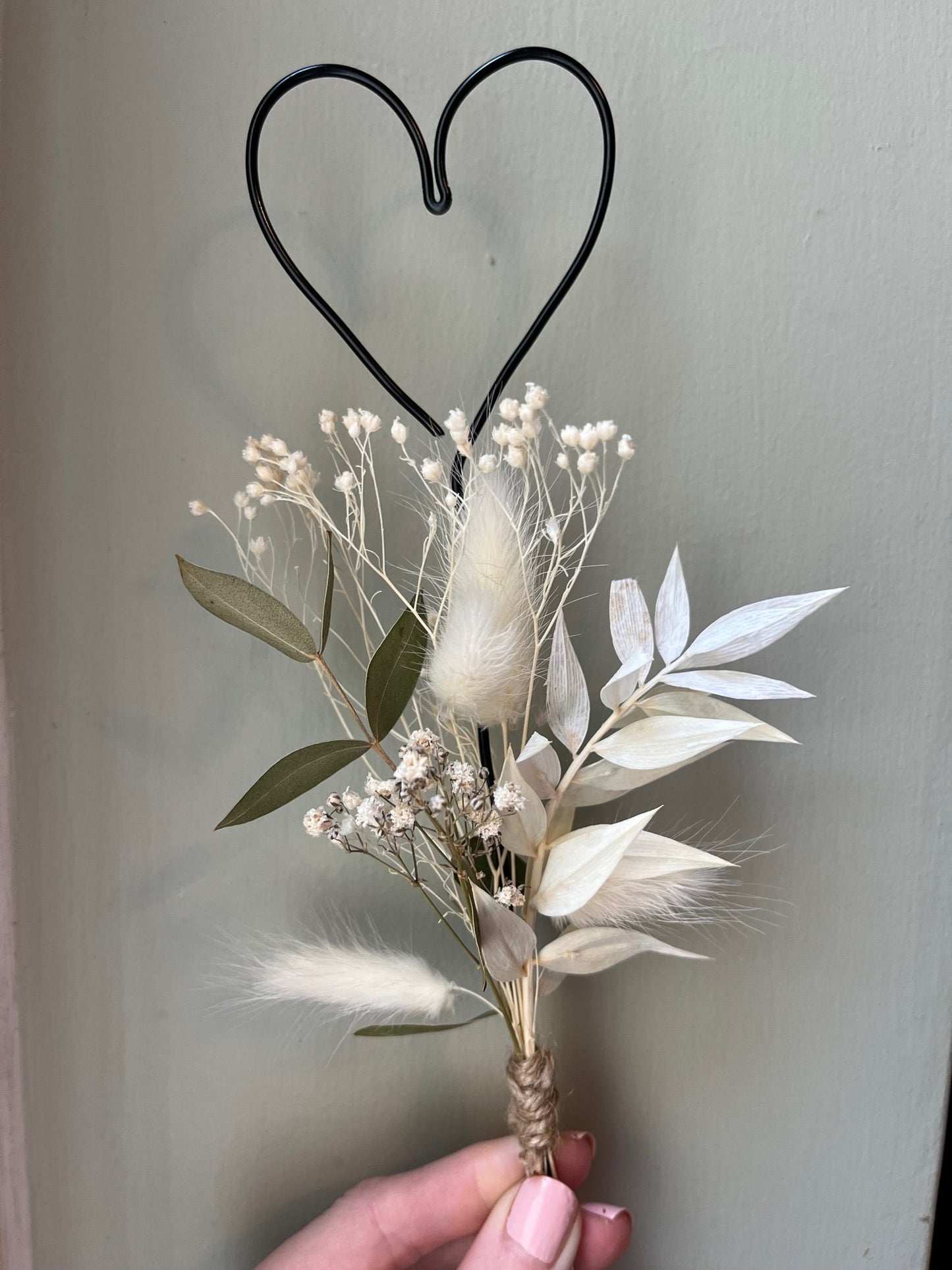 Floral Love Heart Wire Cake Topper