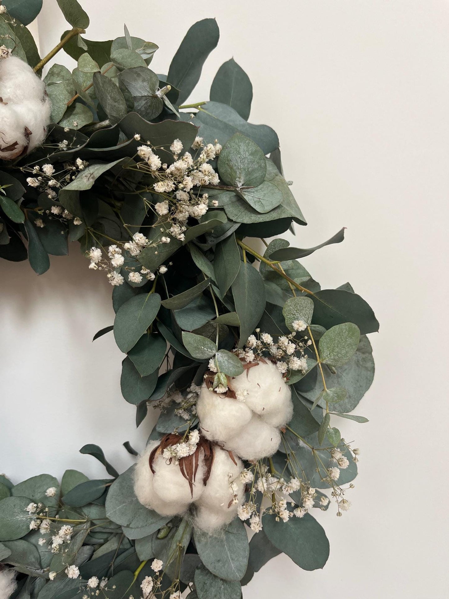 Eucalyptus & Cotton Stem Wreath
