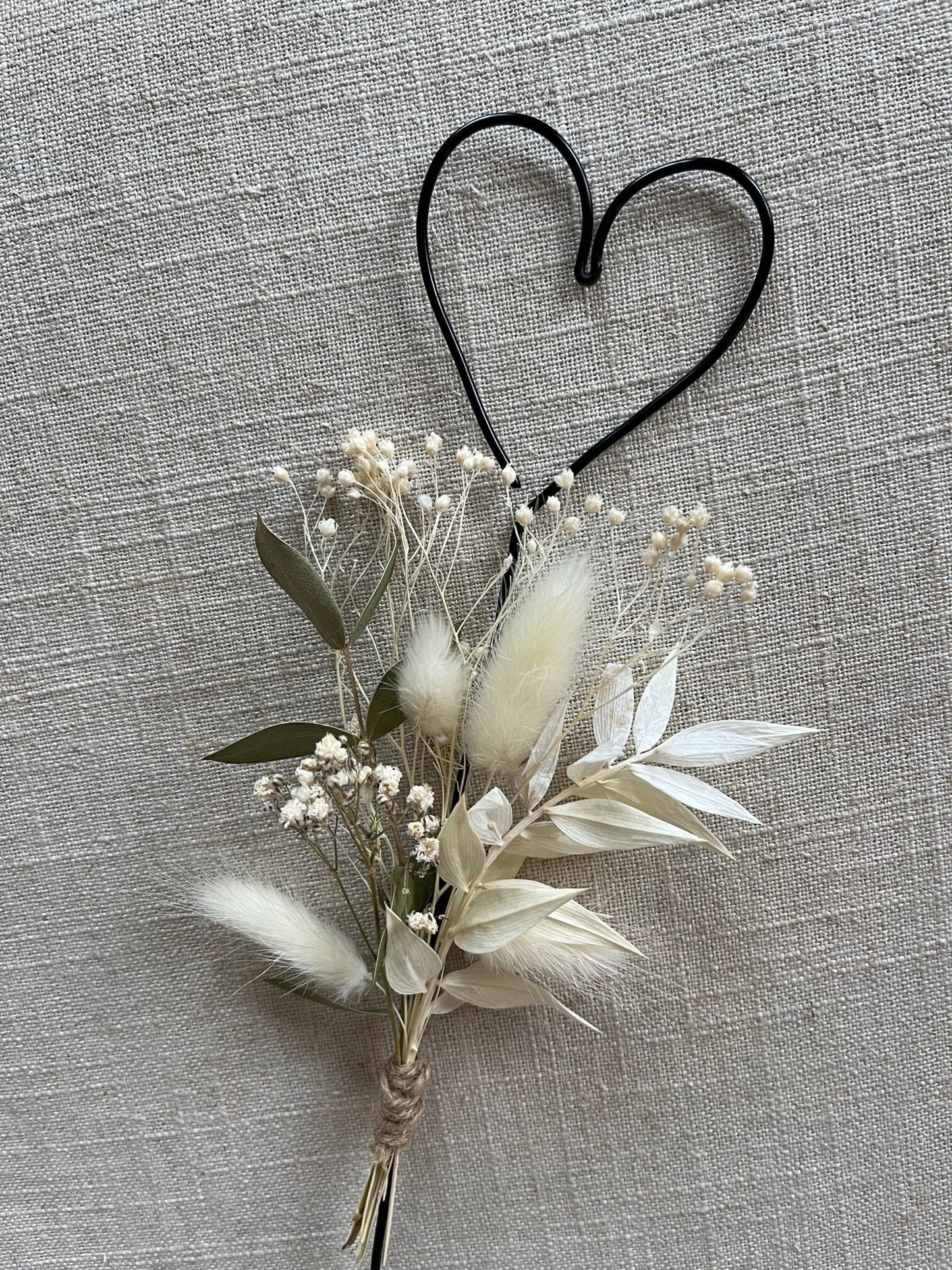 Floral Love Heart Wire Cake Topper