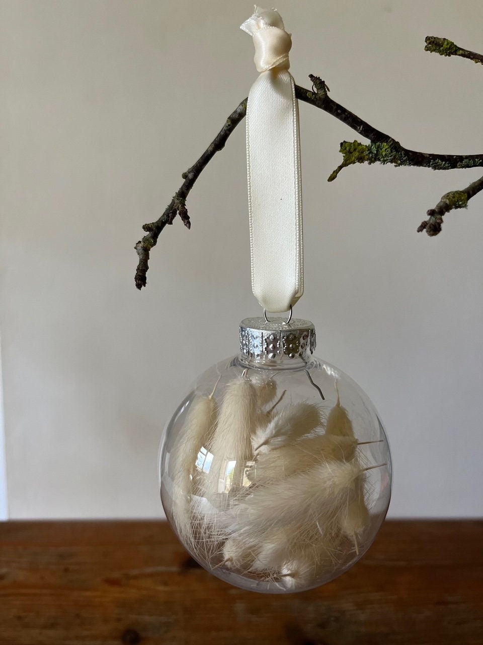 Handmade Dried Flower Bauble - Bunny Tails
