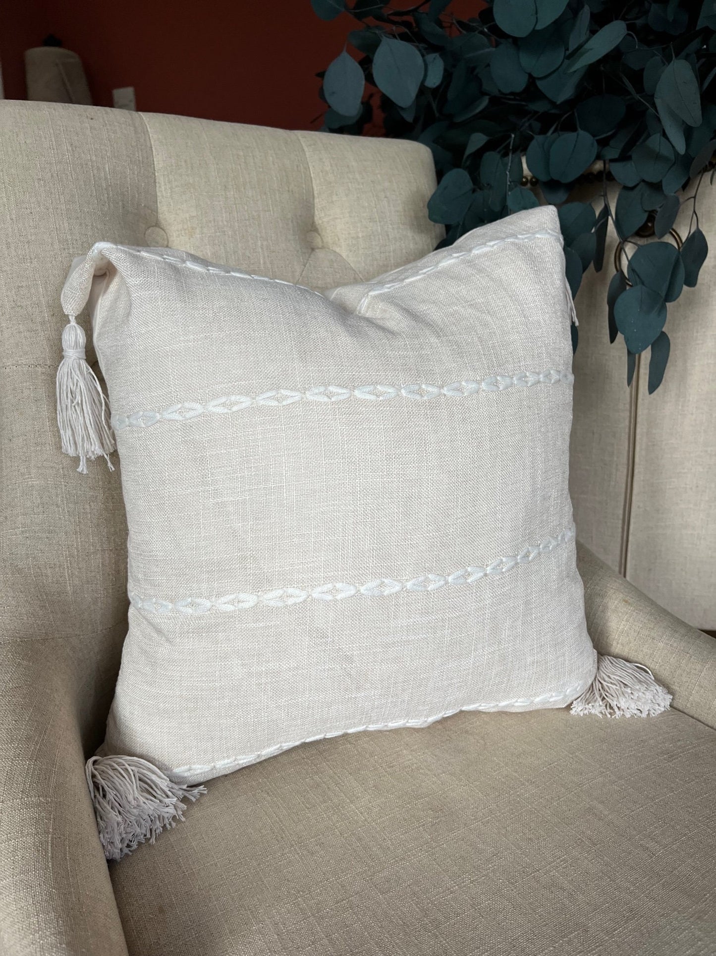 Boho Tassle Decor Cushion Cover 45cm x 45cm