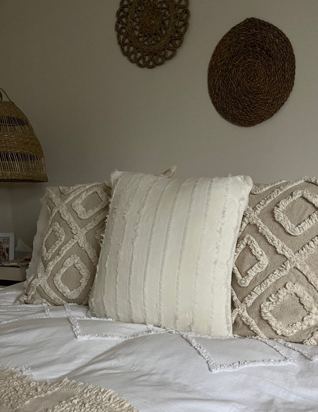 White Frilled Cushion Cover 45cm x 45cm