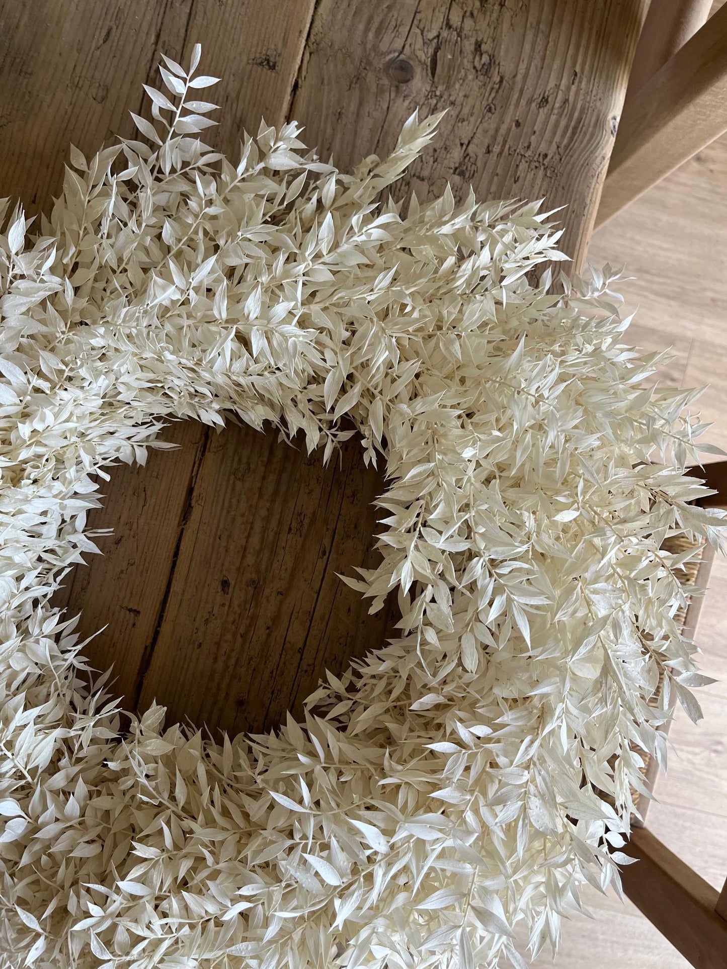 Dried White Ruscus Wreath