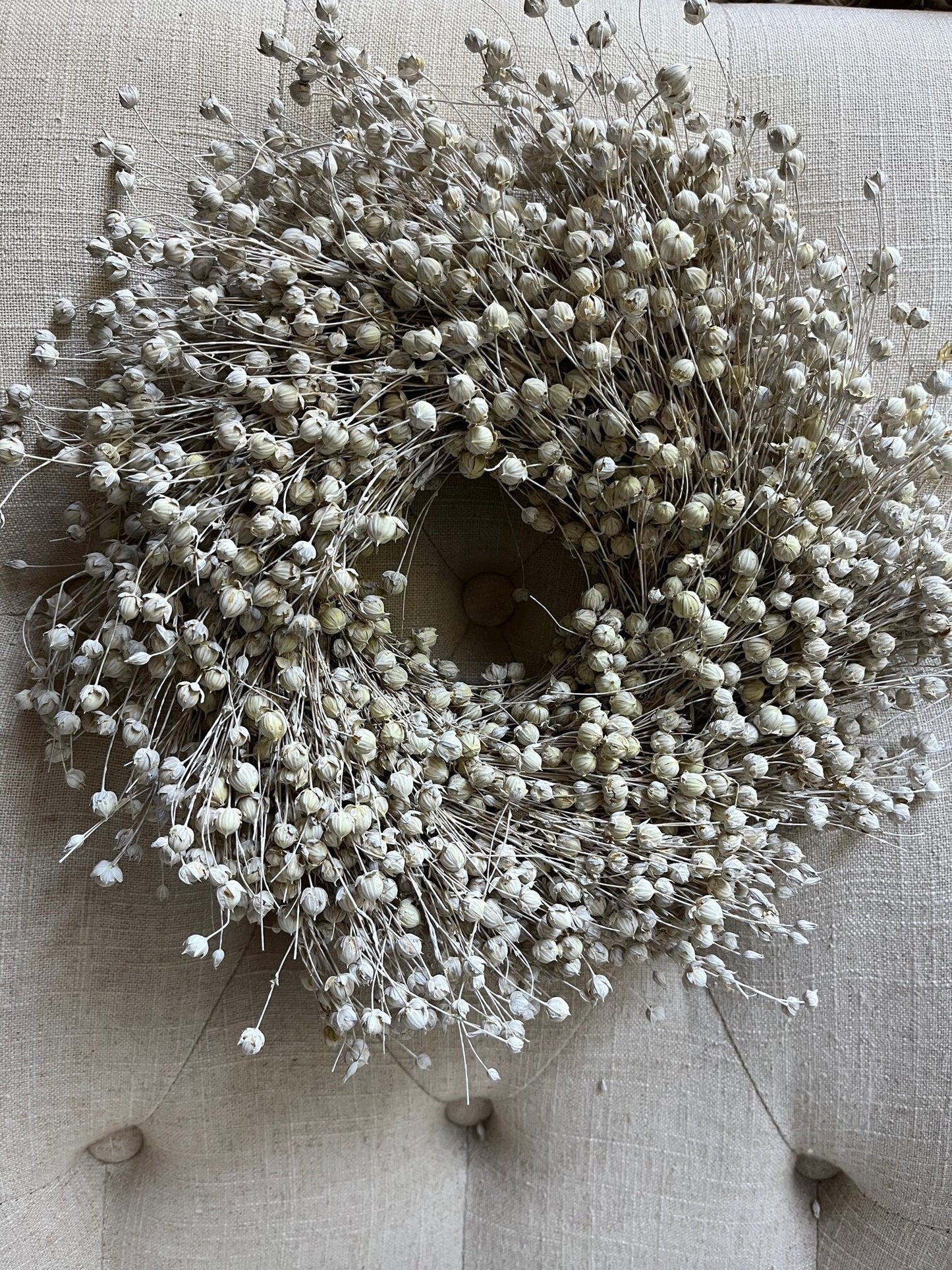 Dried Linum (Flax Seed) Wreath