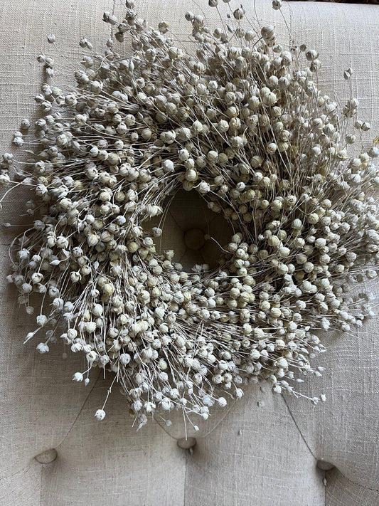 Dried Linum (Flax Seed) Wreath