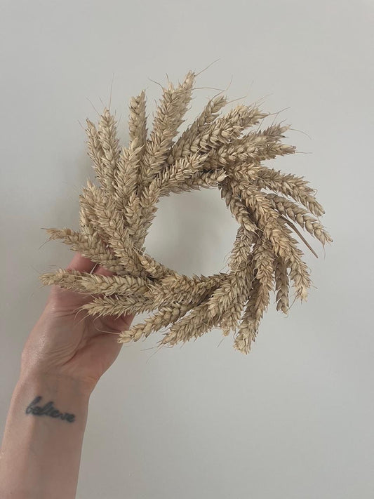 Mini Natural Dried Wheat Wreath