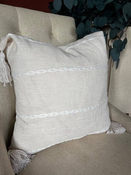 Boho Tassle Decor Cushion Cover 45cm x 45cm